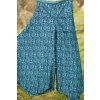 Kalhoty s rozparkem tyrkysové modré
