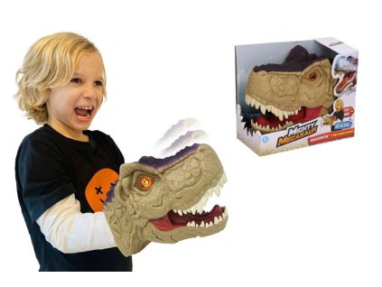 Dino hlava s efekty na ruku 20 cm, Wiky, W038982