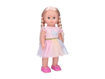 Eliška chodící panenka 41 cm, růžové šaty, Wiky, W008876