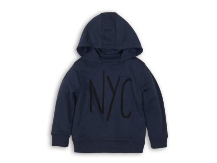 Mikina chlapecká s kapucí, Minoti, KB FLEECE HOODY 7, tmavě modrá - 140/146