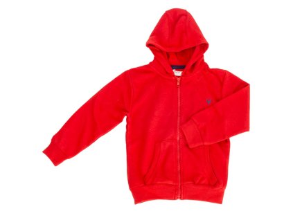 Mikina chlapecká s kapucí celopropínací, Minoti, 9ZIPEMB 5, červená - 158/164