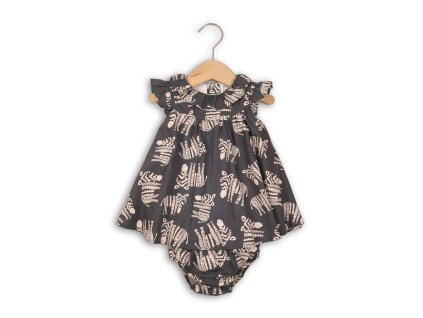 Šaty dívčí a kalhotky, Minoti, TRIBAL 1, šedá - 56/62