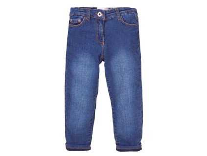Kalhoty dívčí podšité džínové s elastanem, Minoti, 8GLNJEAN 4, modrá - 80/86