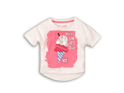 Tričko dívčí s krátkým rukávem, Minoti, Hut 6, bílá - 68/80