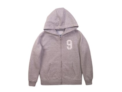 Mikina chlapecká na zip s kapucí, Minoti, 3KIDZTHRU 7, šedá - 134/140
