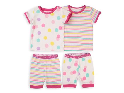 Pyžamo dívčí krátké, 2pack, Minoti, TG PYJ 10, růžová - 80/86