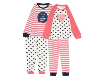 Pyžamo dívčí 2pack, Minoti, 2PJ 03, růžová - 74/80