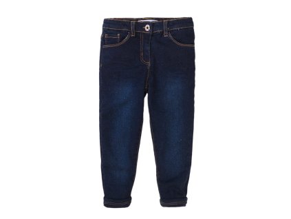 Kalhoty dívčí podšité džínové s elastanem, Minoti, 8GLNJEAN 1, modrá - 80/86