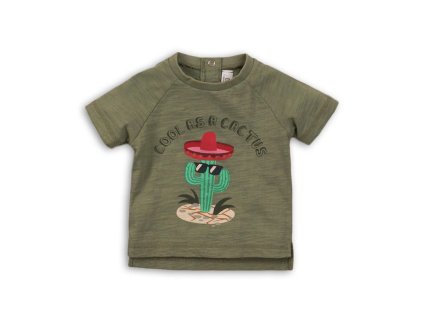 Tričko chlapecké s krátkým rukávem, Minoti, CACTUS 1, khaki - 56/62