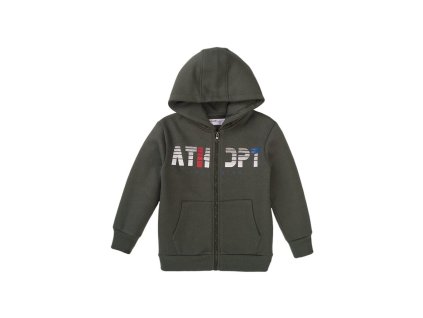 Mikina chlapecká s kapucí, Minoti, 7BZTHRU 6, khaki - 80/86