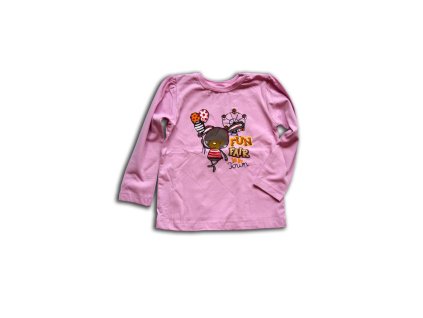 tričko dívčí, dlouhý rukáv, Wendee, OZKB102579-0, růžová - 74