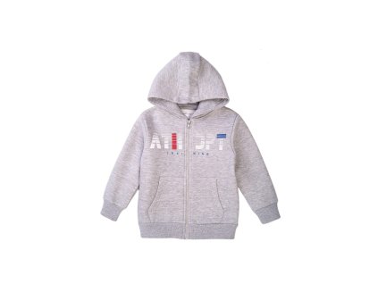 Mikina chlapecká s kapucí, Minoti, 7BZTHRU 1, šedá - 80/86