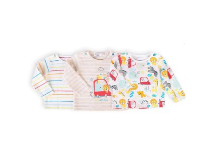 Tričko kojenecké s dlouhým rukávem 3pack, Minoti, Car 8, bílá - 50