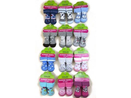 ponožky kojenecké na kartě (0 až 6m), Pidilidi, PD112, mix - 0-6m