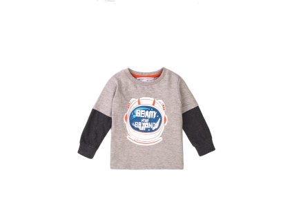 Tričko chlapecké s dlouhým rukávem, Minoti, Beam 3, šedá - 80/86