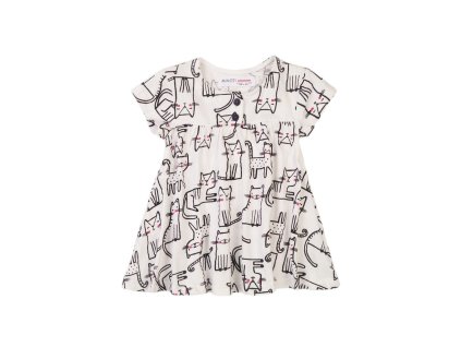 Šaty dívčí, Minoti, Purrfect 4, bílá - 62/68