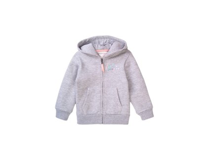 Mikina dívčí s kapucí, Minoti, 8GZTHRU 2, šedá - 80/86