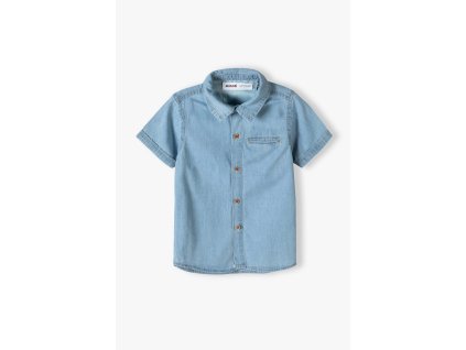 Košile chlapecká džínová a krátkým rukávem, Minoti, horizon 7, Kluk - 98/104