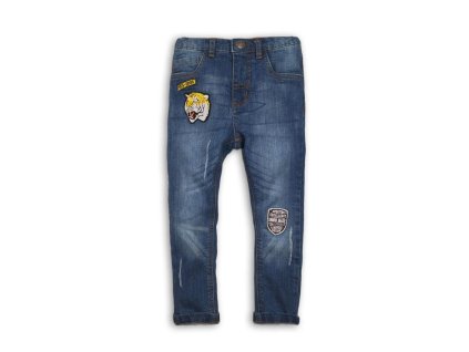 Kalhoty chlapecké džínové s elastenem, Minoti, TIGER 7, modrá - 98/104