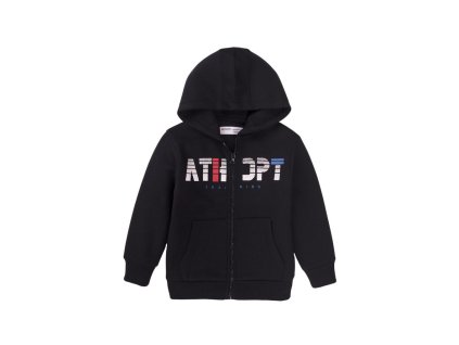Mikina chlapecká s kapucí, Minoti, 7BZTHRU 5, černá - 80/86