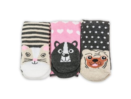 veselé ponožky FUNNY dívčí - 3pack, Pidilidi, PD0136-01, holka - 23-26
