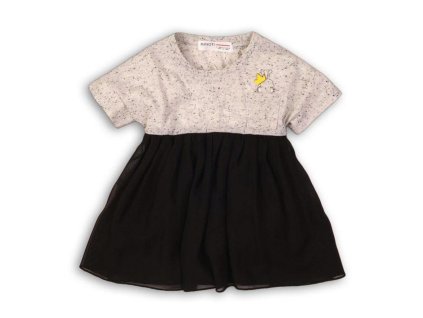 Šaty dívčí s dlouhým rukávem, Minoti, TWIST 12, černá - 68/80