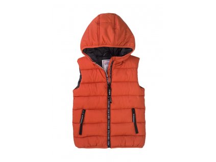 Vesta chlapecká Puffa s kapucí, Minoti, 7BGILET 11, oranžová - 80/86