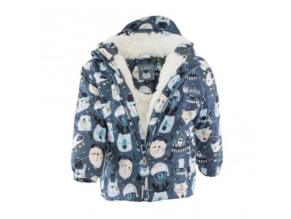 bunda zimní chlapecká s kožíškem, Pidilidi, PD1130-02, modrá - 80