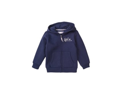 Mikina dívčí s kapucí, Minoti, 8GZTHRU 5, modrá - 80/86