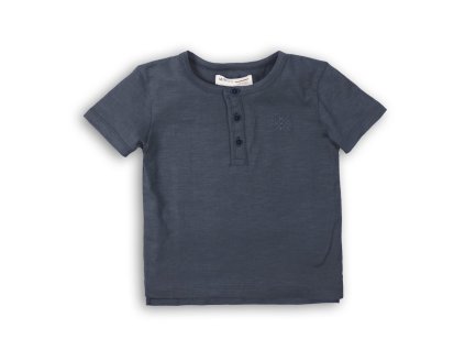 Tričko chlapecké s krátkým rukávem, Minoti, 1HENLEY 2, šedá - 128/134
