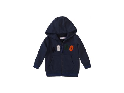 Mikina chlapecká s kapucí celopropínací, Minoti, Beam 2, modrá - 80/86