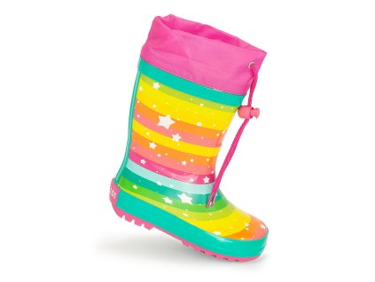 dívčí holínky gumové - potisk rainbow, Pidilidi, PL0051-01, holka - 22