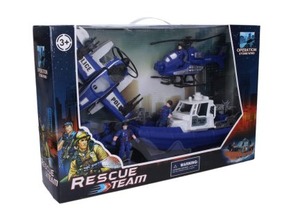 Policejní set s figurkami člun 33 cm, Wiky, W013365