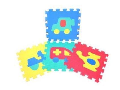 Měkké puzzle bloky dopravní prostředky 30 cm, WIKY, 118629