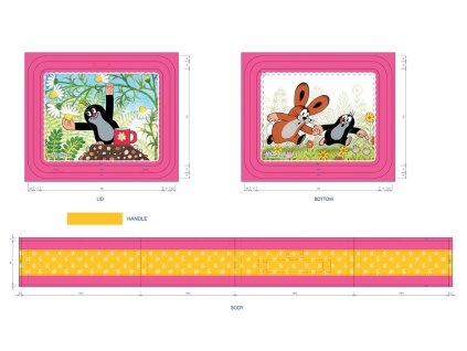 Plechový kufřík krtek růžový 19,5x7,5x16,5 cm, Wiky, W009617