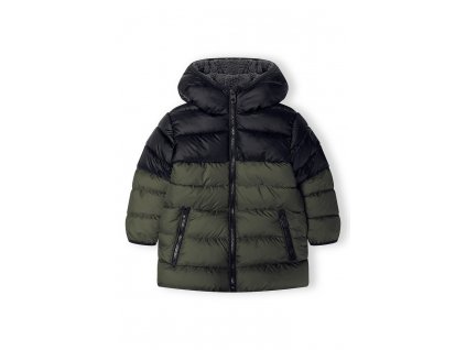 Bunda zimní chlapecká Puffa s chlupatou podšívkou, Minoti, 15coat 25, khaki - 92/98