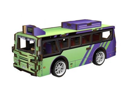 3D puzzle dřevěné - Autobus 14 cm, Wiky kreativita, W035430