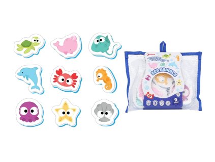 Hračky do vany pěnové zvířátka z moře 9 ks, Wiky, W029617