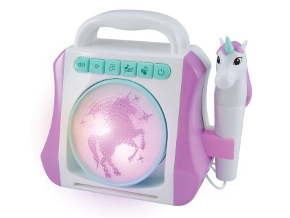 Karaoke box s mikrofonem jednorožec 21x9x19 cm - český obal, Wiky, W028818