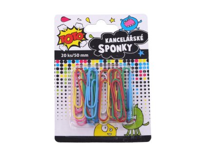 Sponka kancelářská barevná 20 ks, 50 mm, TOTO, W834605
