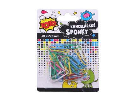 Sponka kancelářská barevná 40 ks, 28 mm, TOTO, W834604