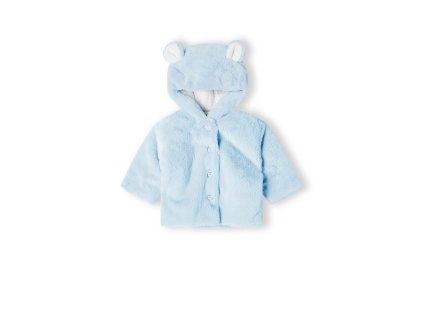 Kabátek kojenecký chlupatý s podšívkou, Minoti, babyprem 28, modrá - 50/56 (Varianta 50/56)