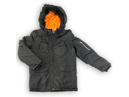 Kabát chlapecký Parka, Minoti, WORD 3, černá - 128/134 (Varianta 128/134)