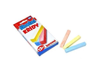 Křídy školní barevné 12 ks, WIKY, 881611