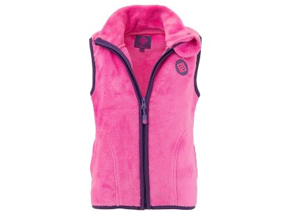 vesta dívčí chlupatá se stojáčkem, Pidilidi, PD1140-03, růžová - 86/92 (Varianta 86/92)