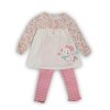 Kojenecký set, šaty a legíny, Minoti, MOUSE 10, růžová - 80/86