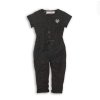 Overal dívčí s krátkým rukávem, Minoti, SUPER 10, černá - 68/80