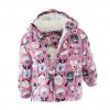 bunda zimní dívčí s kožíškem, Pidilidi, PD1130, růžová - 80