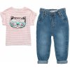 Dívčí set - tričko a kalhoty džínové, Minoti, Purrfect 1, růžová - 62/68