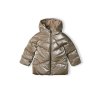 Kabát dívčí prošívaný Puffa s chlupatou podšívkou, Minoti, 16coat 20, hnědá - 92/98